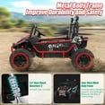 thumbnail image 5 of VIBESPARK 24V 2-Seater XL Ride on Toys with Remote Control for Toddlers, 7AH Battery Powered Ride on Electric Car for Kids w/ Metal Frame, Bluetooth, Bright LED Lights, MP3, Spring Suspension, Red, 5 of 8
