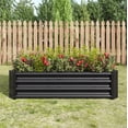 thumbnail image 2 of Knubmt Outdoor Rectangle Metal Garden Bed Raised Planter for Flowers Plants, Black, 4×2×1ft, 2 of 9