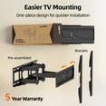 thumbnail image 4 of MountLiving Full Motion TV Wall Mount for 26-70" Screens, Articulating Bracket with Swivel,Tilt&Level, Max VESA 400x400mm, 99 lbs, Fits 12"/16" Studs, 4 of 8