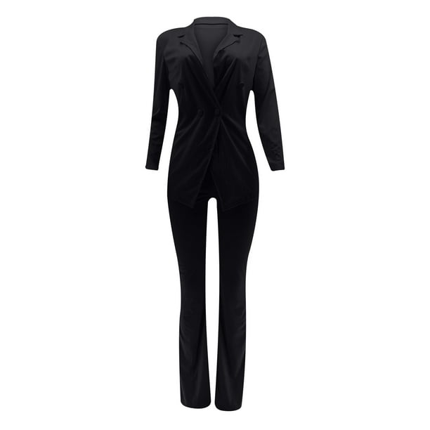  Pantsuit for Women Plus Size Work Business Casual Office Clothes  Ladies Blazers Professional Outfits Pants Suits Clothes A-Black : Clothing,  Shoes & Jewelry