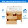 thumbnail image 3 of Dextrus 36 Inch Bathroom Vanity with Undermount Sink, Free Standing Bathroom Storage Cabinet with Drain, Oak, 3 of 6