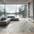 thumbnail image 2 of ODIKA 8'x10' Washable Area Rug Ivory Abstract Cream Swirl Fluffy Contemporary Neutral Tones for Dining Room, Large Office, Lounge, Non-Slip Chair-Friendly Mat, 2 of 7