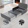 thumbnail image 4 of Puremind Canapé-Lit Escamotable Format Simple, Canapé-Lit Convertible en Lin, Causeuse Canapé Escamotable pour Petit Espace/appartement/bureau, Gris Pâle, 4 of 8