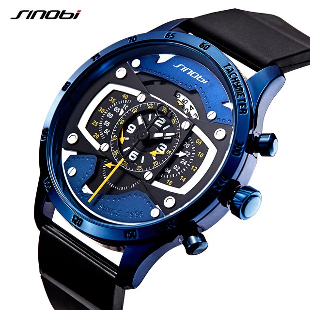Reloj de Hombre SINOBI Moda Elegante moderno Cuarzo Original S9789G Casual