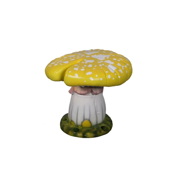 Yellow Single Split Mushroom Stool Over Sized Statue