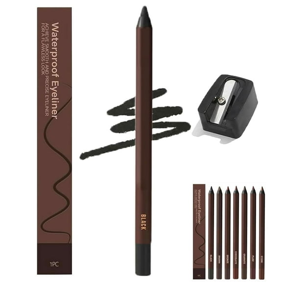Occasionalous Eyeliner, 24 HR Waterproof Plum Eyeliner Sharpenable Eye Pencil, No Smudging, Fading, No Smudging, Fading, Smooth and Easy to Color(Black)