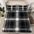 thumbnail image 2 of Castle Fairy Kids Teenagers Geometric Grid Bed Sheets,Stripes Plaid King Sheets, 2 of 7