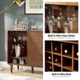 thumbnail image 3 of 72" Storage Wine Rack Cabinet Set Adjustable Wine Glass Holder Bar Buffet Sideboard Sliding 4 Doors Kitchen, 3 of 8
