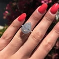 thumbnail image 5 of solitaire jewels 1.35CT Pear Moissanite Double Halo Engagement Ring For Women, 10K White Gold, 5 of 8
