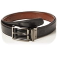 thumbnail image 2 of Cinturón Perry Ellis Portfolio de piel con doble costura marrón/negro, 2 of 6