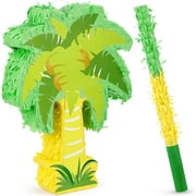 XD4-Palm Tree Pinata Party Pinata Hawaiian Coconut Tree Pinata for Tropical Luau Party Decor Pinata with Stick and Blindfold for Summer Tiki Party Birthday Party Decoration, 15.8 x*04