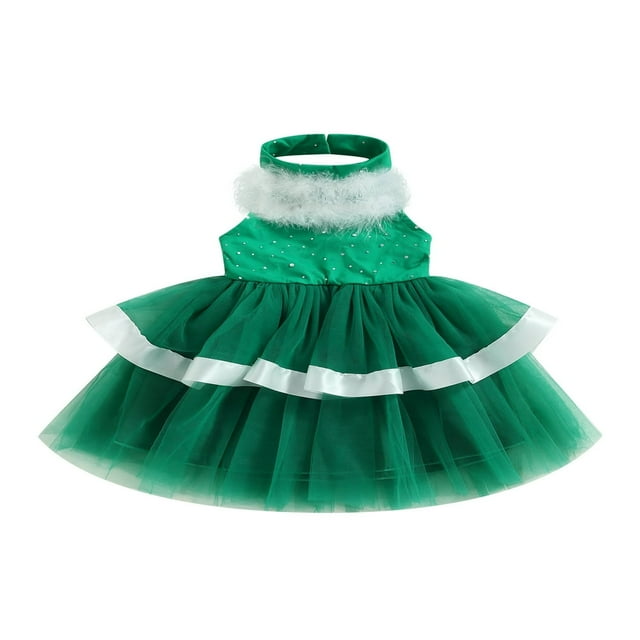 Robe de Soirée pour Tout-Petits Robe Sans Manches Robe Licou Dos Nu Patchwork Brillant Robe d'Été en Tulle