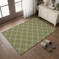 thumbnail image 2 of Green Diagonal Plaid Washable Area Rug 2 x 3 ft Modern Crosshatch Lines Argyle Geometric Soft Non‑Slip Rugs Stain Repellent Indoor Mats for Front Door, Narrow Hallway, Kitchen Doorway, Bedside, 2 of 9