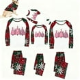 thumbnail image 4 of Zwiiyzr Family Christmas Pajamas Matching Sets for Kids Boys Girls Christmas Lattice Print Long Sleeved Jumpsuit Family Parent-Child Wear Kid Red-Kids, 4 of 5