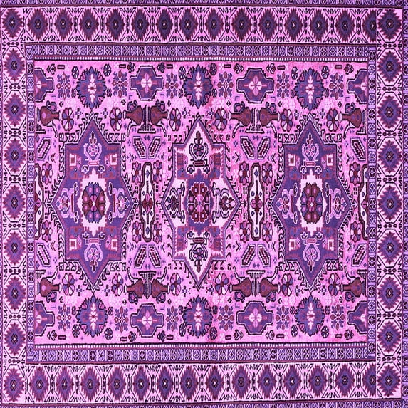 Ahgly Company Indoor Square Persian Purple Traditional Area Rugs, 3' Square