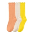 thumbnail image 2 of Utoimkio 3 Pairs Kids Candy Color Long Crew Socks Long Stockings Ideal for Boots,Sneakers,Canvas,Elastic and Breathable, 2 of 6