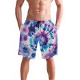 thumbnail image 4 of Dailycode Men's Quick Dry Swim Trunks Beach Shorts Casual Summer Board Shorts with Pockets, Tie-dye Art, 4 of 8