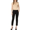 thumbnail image 2 of INSPIRE CHIC Women's Satin Tank Tops Sleeveless Bow Tie Neck Solid Work Blouses S Champagne, 2 of 7