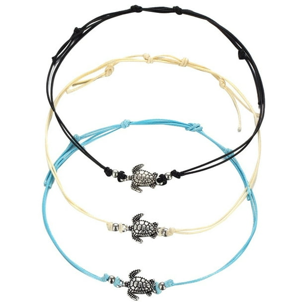 Tobilleras Pie de joyería de las mujeres de la tortuga pulsera de cadena de la playa de la vendimia tobillera
