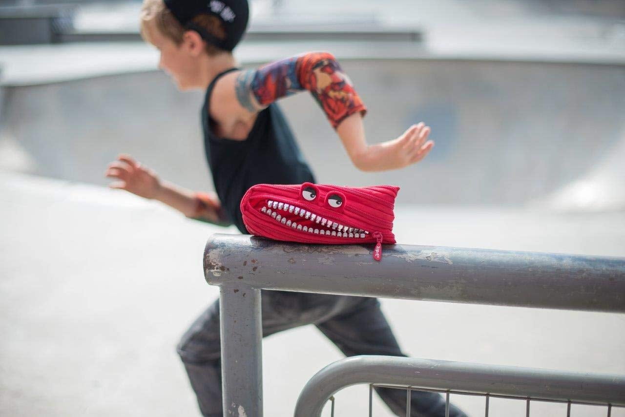 ZIPIT Grillz Pencil Case for Kids, Cute Pencil Pouch for Boys & Girls (Red)