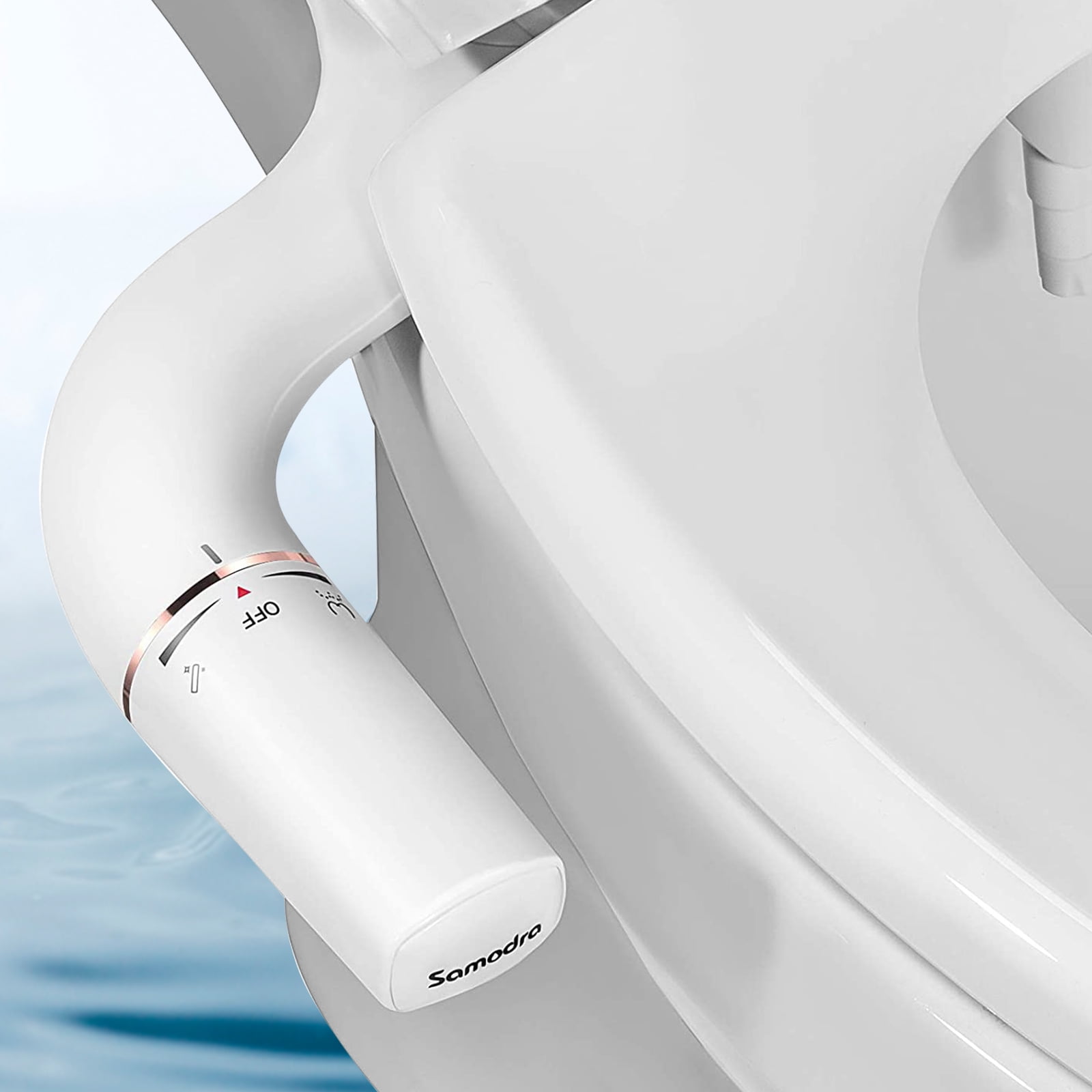 SAMODRA UltraSlim Minimalist Bidet Attachment for Toilet Seat Single