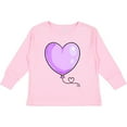 thumbnail image 3 of Inktastic Purple Balloon Heart Boys or Girls Long Sleeve Toddler T-Shirt, 3 of 5