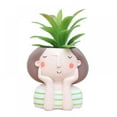 thumbnail image 1 of Mini Pots for Plants Small Ceramic Succulent Pots Cute Girl Flower Planter Flowerpot Create Design, 1 of 4