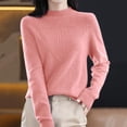 thumbnail image 2 of Breezora Chandail Col Roulé Semi-Confortable pour Femmes Manches Longues Coupe Ample pour Automne Hiver Confort Taille m Rose, 2 of 5