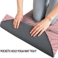 thumbnail image 3 of Pink Geometric Lattice Pattern Hot Yoga Mat Towel Non Slip for Hot Yoga - Quick-Drying Yoga Mat Cover with 4 Corner Pockets with Travel Bag - Hot Yoga Towel Non Slip 70"x26", 3 of 5