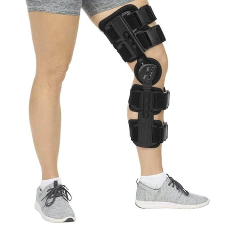 Vive ROM Knee Brace – Adjustable Hinged Stabilizer for ACL, MCL & PCL Injuries – Orthopedic Recovery Support for Post-Op Rehab, Meniscus Tear, Right or Left Leg