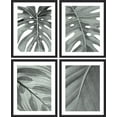 thumbnail image 2 of PixonSign Framed Wall Art Black and Gray Tropical Jungle Palm Leaf Posters, Set of 4 Floral Botanical Canvas Prints, Nature Wilderness Plant Digital Art Wall Décor - 11"x14" Black, 2 of 5