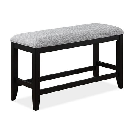 Upholstered Dark Gray Brown Bench | Suitable for Counter-Height Dining | Sturdy and Elegant Addition to Spaces