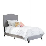 Kingfisher Lane Linen Twin Bed in Gray