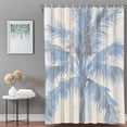 Bathroom Shower Curtain Abstract Plant Blue Palm Tree Waterproof Shower ...