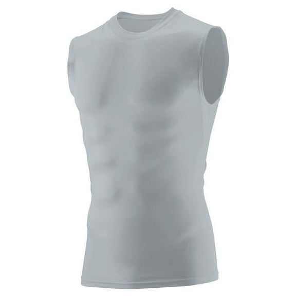2602A-Silver-3X Hyperform Compression Sleeveless Shirt, Silver - 3X