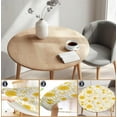 thumbnail image 3 of Housse de Table Ronde pour Tables Rondes 36 Pouces-70 Pouces, Nappe Ajustée avec Élastique pour Fête Intérieure Extérieure Vacances, Nappe 60 Pouces, Fleur, 3 of 7