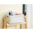 thumbnail image 2 of Mainstays Black and White Lines Canvas Fabric Decorative Storage Basket with Handles, 15 in x 8 in x 11 in, 2 of 8