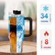 thumbnail image 5 of Peppa Pig Vaso aislado de acero inoxidable con asa, diseño temático, regalo para familia, amigos y fans; incluye pajita y encaja en el portavasos estándar, 40 oz, 5 of 6