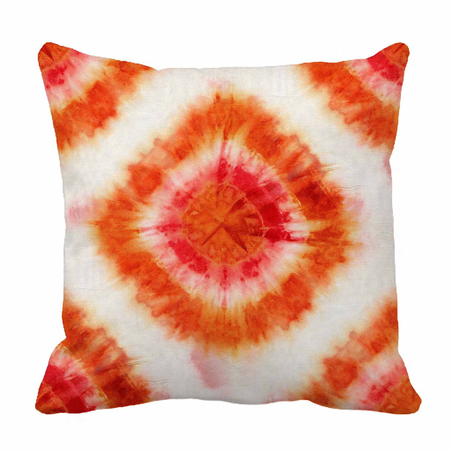 PKQWTM TieDye Pattern Of Red And Orange Color On White Silk Bed Decor