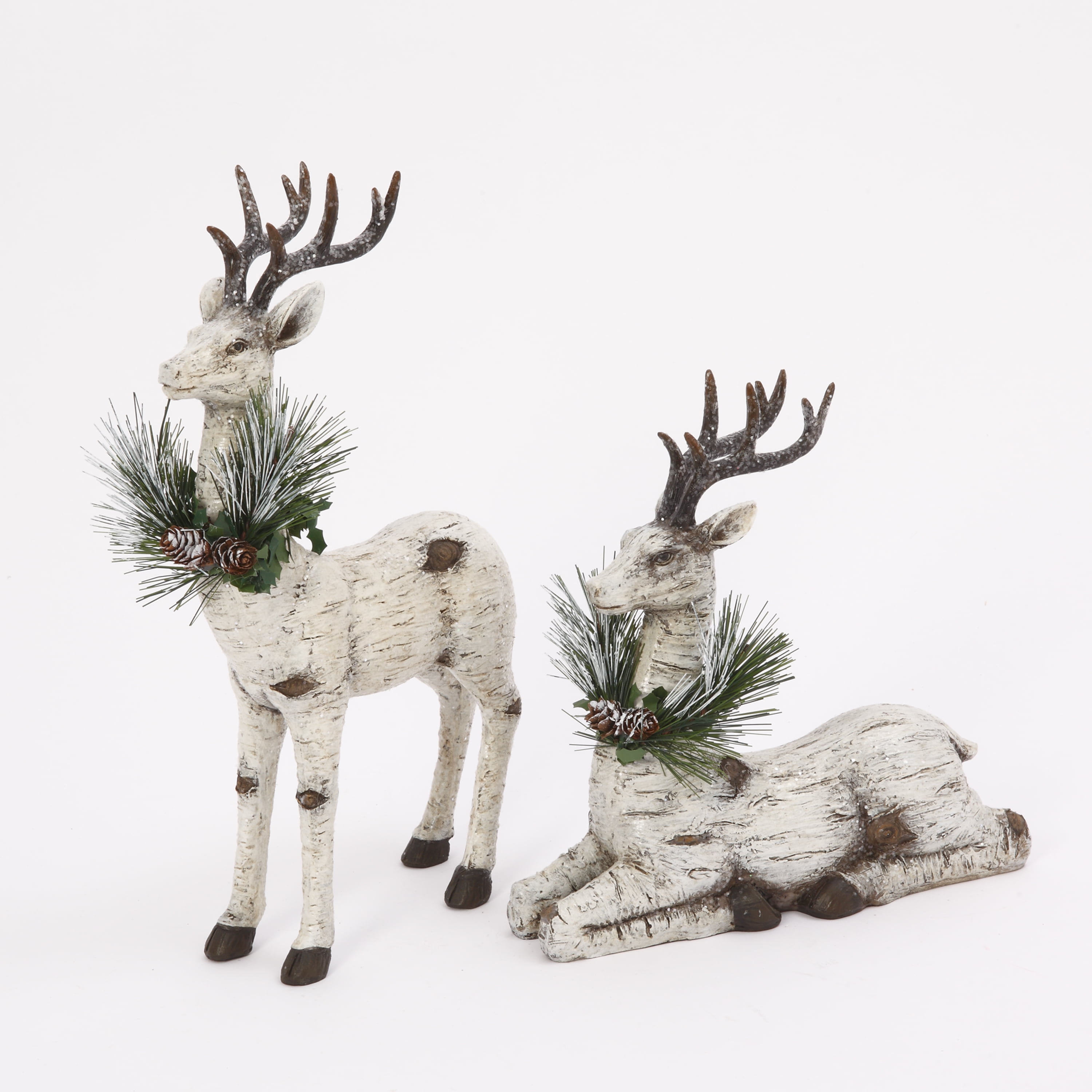 Gerson Assorted Set of 2 PolyResin Reindeer TableTop Figurines