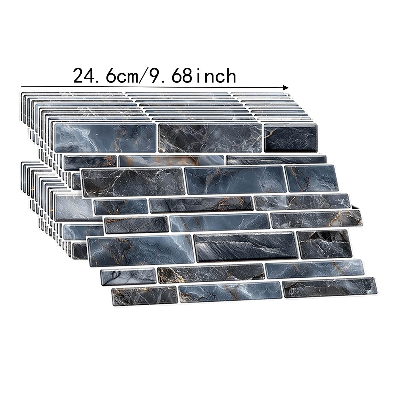 CHIKANSTORE 48PCS Wall Stickers Peel and Stick Backsplash Tile for Kitchen Wall, Back Splash Stick On Tiles for Kitchen (9.68"x4.72", Dark Blue)