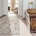 thumbnail image 3 of Crystal Print Cullen Traditional Oriental Cream Multi Washable Indoor Area Rug, 2x6, 3 of 9