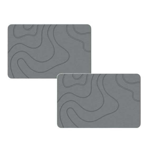 2Pack Matmend Bath Mat Stone Bath Mat Diatomaceous Earth Quick Drying Shower Mats Water Absorbing Rug Outside Shower Diatomaceous Earth Stone Material (15.7 * 23.6In) Carpet Home Decor