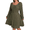Army Green, variant on Mengpipi Women's Plus Size Knits Fall Spring Long Sleeve Round Neck Puff Sleeve with Bow Detail Fitted A-Line Solid Color Casual Comfortable Dress 1X-5X