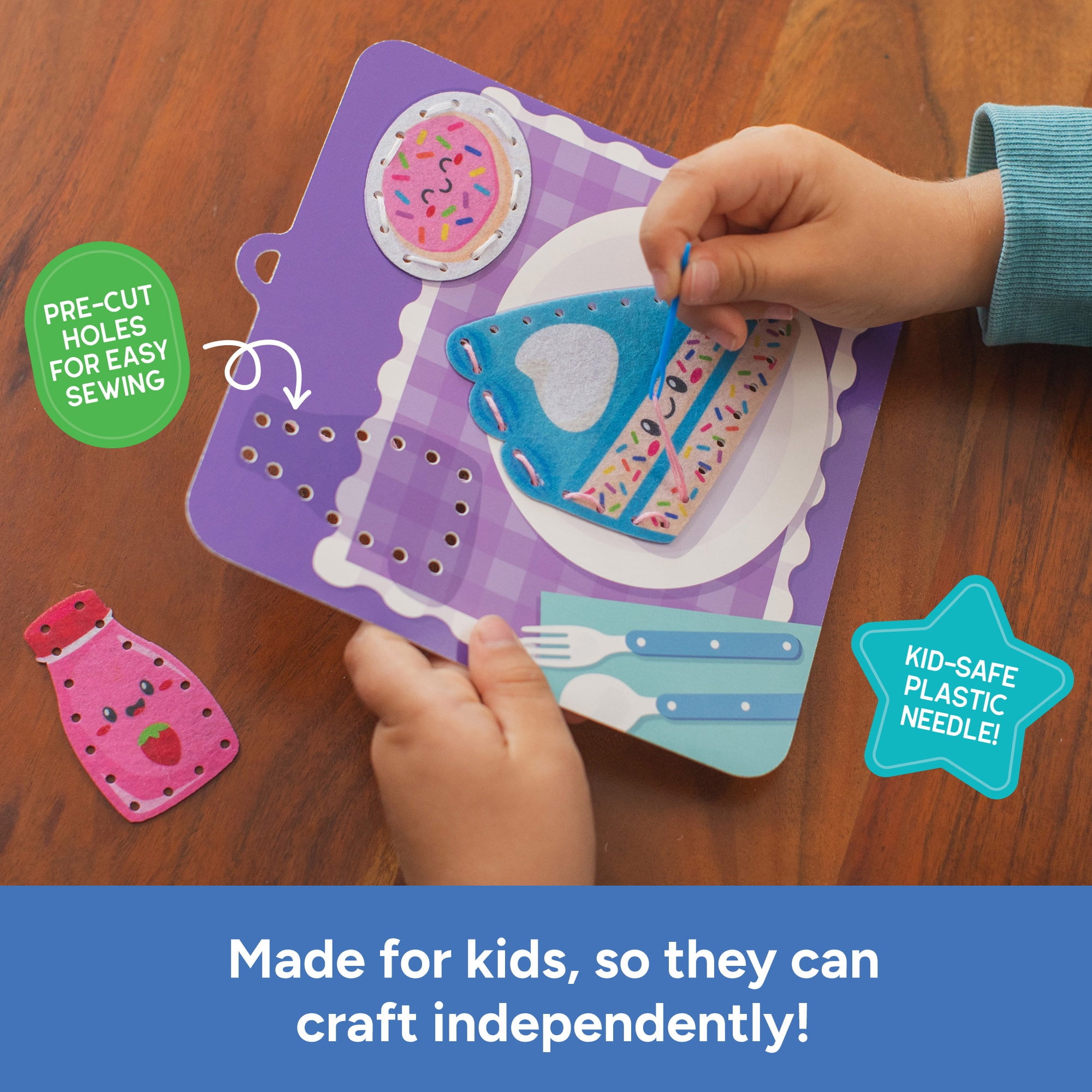 Educational Insights Sewing Kit - Sweet Treats, DIY Felt Craft Kit for Kids Ages 5+