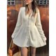thumbnail image 5 of Vestido Mini de Punto con Cuello en V, Larga y Botones para Mujer S, 5 of 10