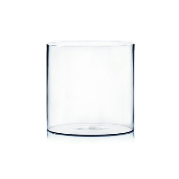 WGV Clear Cylinder Glass Vase - 12" Wide x 12" Height, Good quality, Heavy Weighted Base - 1 Pc