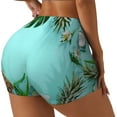 thumbnail image 2 of Fotbe Tropical Pineapple Seamless Shorts, Womens Workout Shorts High Waist Stretch Booty Short for Gym/Yoga/Running/Biking-Large, 2 of 9