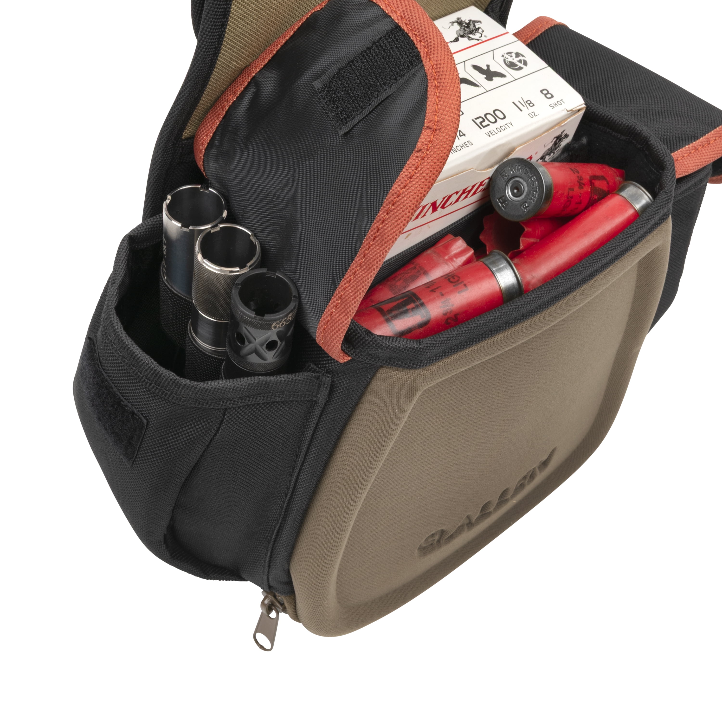 Allen Company Eliminator Pro Double Compartment Shooting Bag, Black/Coffee/Copper