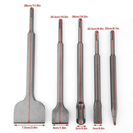 

Brrnoo 5pcs Different Type Plus Bits Chisel Set for Electric Rotatory Hammer SDS plus Chisel bit